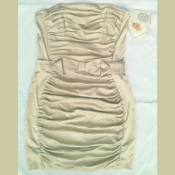 Jessica McClintock Dresses & Skirts - ~Vintage Gold Formal Stretch Satin Ruched Prom Gown Jessica McClintock Gunne Sax